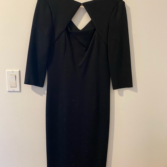 St. John Collection Black Sequined Knit 3/4-Sleeve Dress Caviar sz. 2 $1595 *EUC - Picture 4 of 8